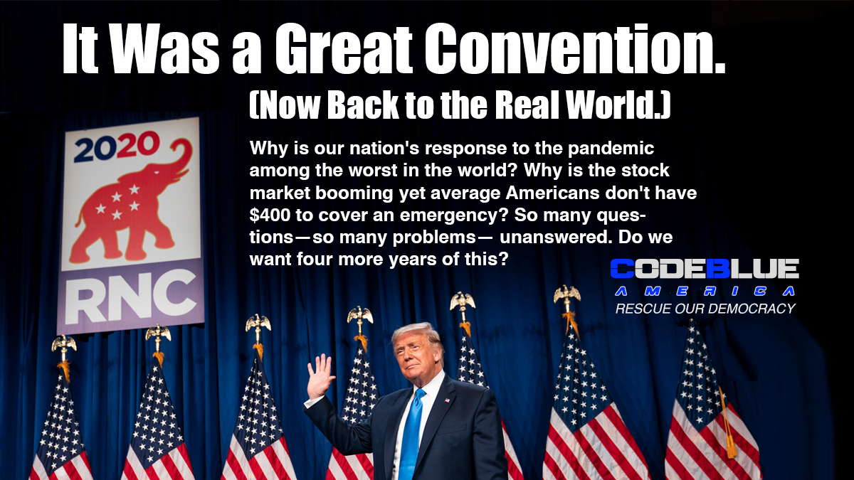 CodeBlueAm's tweet photo. CODE BLUE

#RNC2020 #RNCConvention2020 #RNChaos #COVIDー19 #stocks #Election2020 https://t.co/efOQUn0u4W