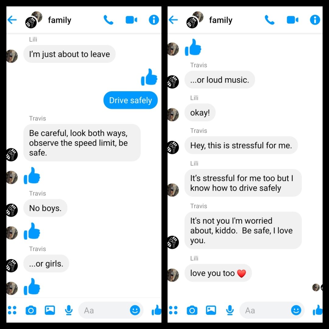 Sweetest text exchange between my husband and our daughter who just received her driver's license. #dadoftheyear #daddyslittlegirl #growinguptooquickly #daughtersarethebest #Daughters #DaddyDaughter