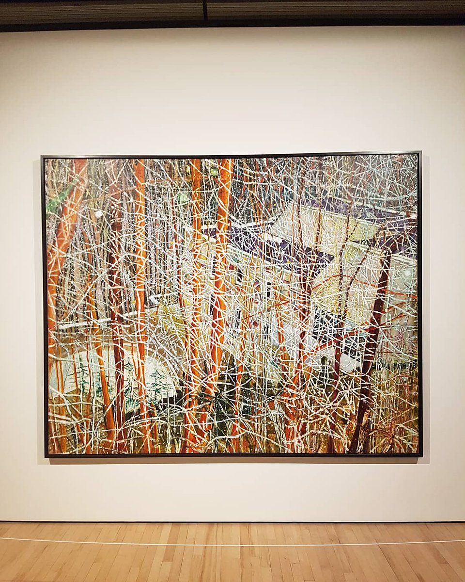 An exhibition reminding us to breathe and focus #amongthetrees <a href="/haywardgallery/">Hayward Gallery</a> Sculptures, installations, drawings, paintings and photographs to get lost amongst.
(Free entry to NHS staff 💙)
Peter Doig 'The Architect's Home in the Ravine' 1991