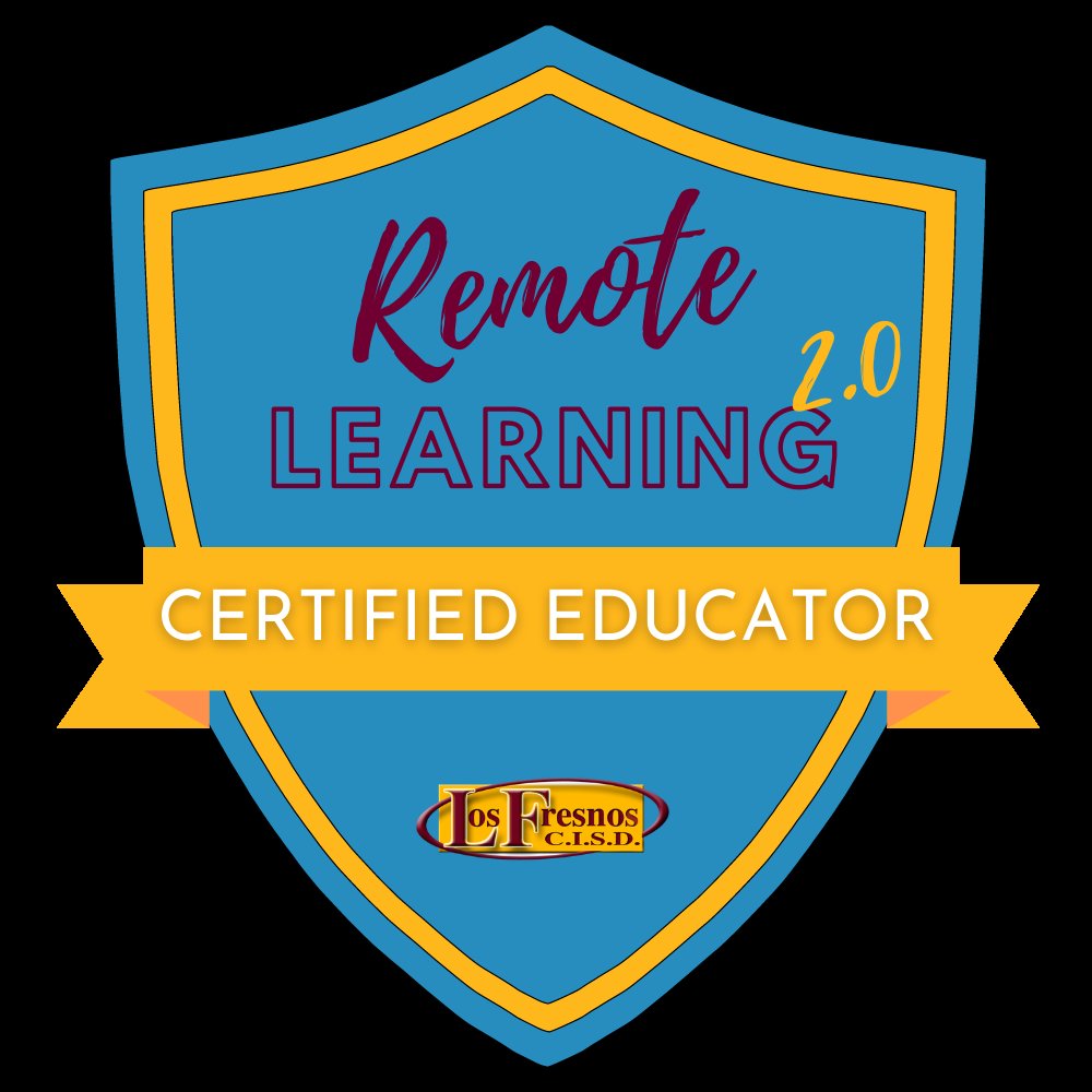 LCMoctezuma's tweet photo. This week I completed four days of New Teacher Trainings and today I officially earned my Remote Learning 2.0 badge! I'm excited to be a part of #LFCISD, which has prepared me to start this upcoming school year with CONFIDENCE! #LFRemoteLearningCertified @OES_Ocelots @LfcisdL https://t.co/AAParEWM3X
