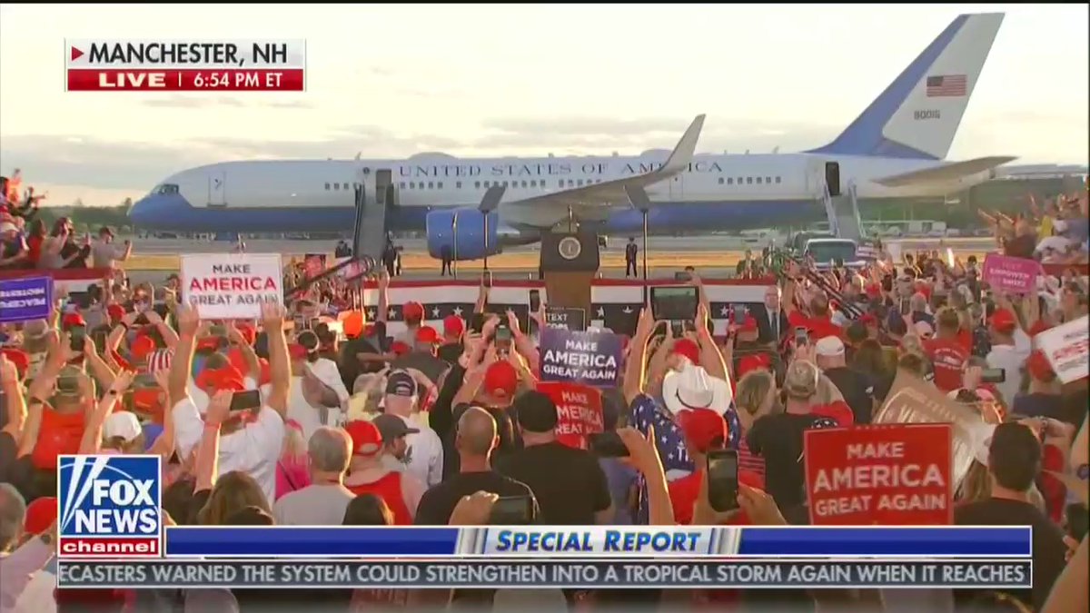 Another day, another superspreader event for Trump. This one in Manchester, New Hampshire.