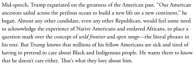 This is part of the point of  @davidfrum's excellent piece today. Trump says out loud what his supporters feel they can't--at least not without shocking neighbors or endangering job security. 5/x  https://www.theatlantic.com/ideas/archive/2020/08/trump-secessionist-top/615847/