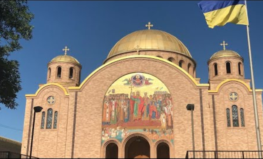The Sts. Volodomyr & Olha Ukrainian Orthodox church in Chicago flies the Ukrainian flag. In Ukraine there are 1.5 million displaced persons due to ongoing conflict (not even talking about Crimea here, which Russia is responsible for). Any political protest vandalism? No. 7/