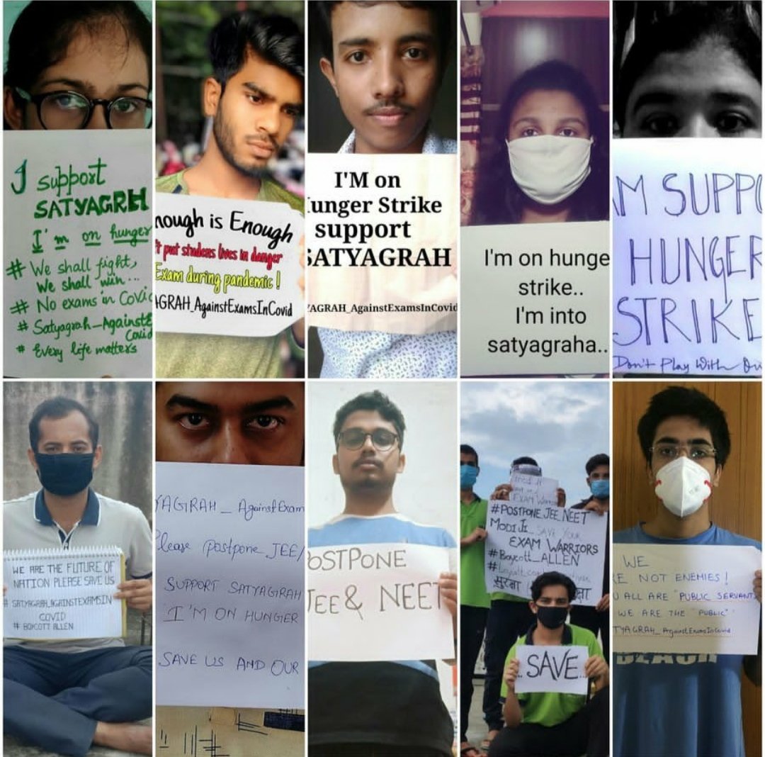 NEET-JEE, Compartment, UPSC_CSE, CLAT, NDA, Final Year, UGC NET, Entrance exams and others...

We are more than 50 lakhs.
+ Our family members...

Know your Strength !!
Unite and Resist ...
#PostponeJEEAndNEET 
#PostponeExams_Or_ResignModi 
#ProtestAgainstExamslnCOVID