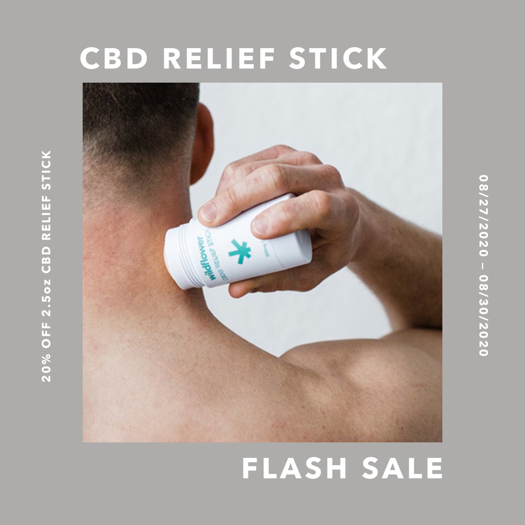 End of month SALE 🌿 20% OFF our 2.5oz CBD Relief Stick! Don't miss it 🙏🏻 ⁠ buywildflower.com/collections/to…
⁠
This offer does not combine with our other current offers.⁠ Promo ends EOD Sunday, August 30th at 11:59 PM(PDT). #cbd #hemp #wellness #healthylifestyle #health #bts