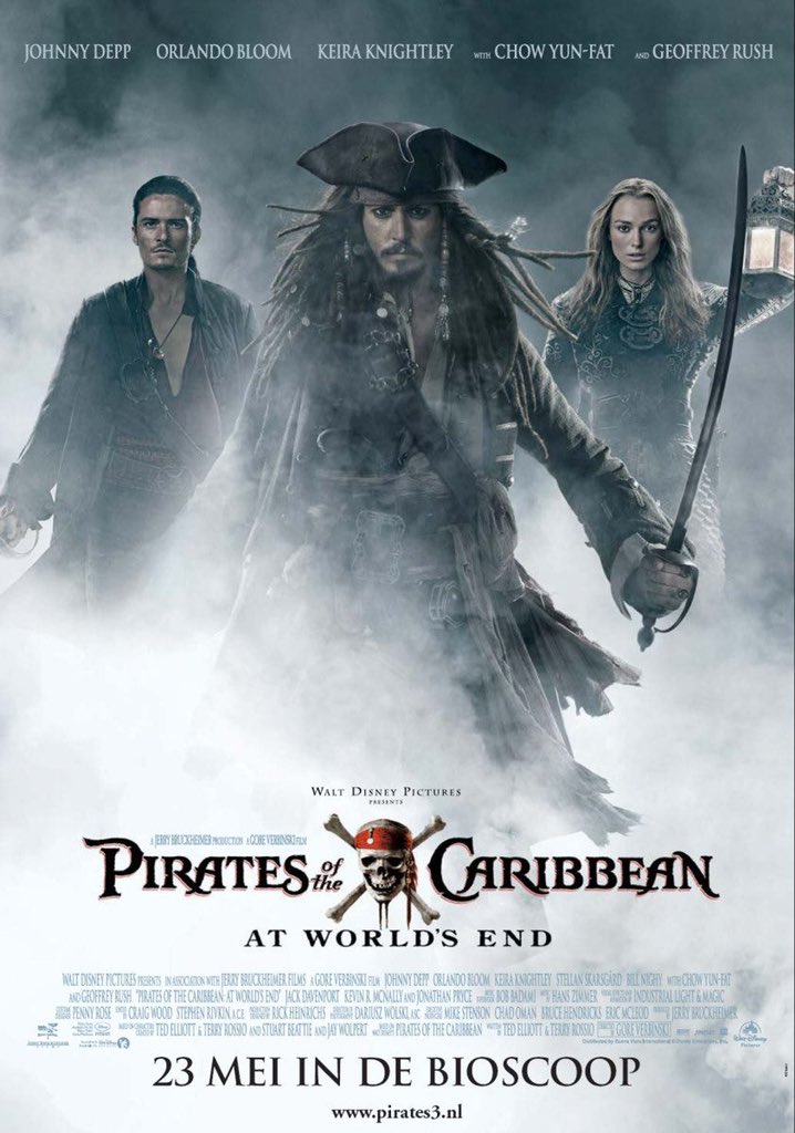 Pirates of The Caribbean: Dead Man’s Chest & At World’s End (2006, 2007)Starring Johnny Depp, Orlando Bloom, Keira Knightley, Bill NighyBoth films grossed over $950k each & were filmed back to back. 