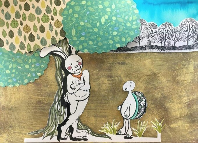 - Por qué me dejaste ganar?
- Si una liebre le gana a una tortuga, eso no es una noticia impactante. Pero si una tortuga le gana a una liebre.. de seguro miles de escritores escribirán acerca de nosotras. Con gusto pierdo una carrera, si a cambio quedo en la Historia.  M.Birmajer