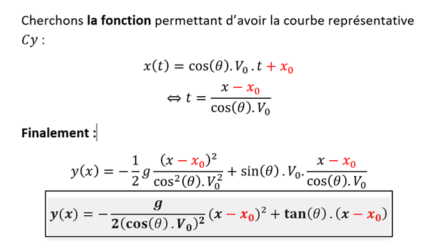 Par exemple, la position initiale pour y1(x) est (x0 ;0). Pour y2(x), on a (x1 ;0)… Pour yn(x), on a (x(n-1) ;0)…On applique ce changement dans la seconde loi de Newton :