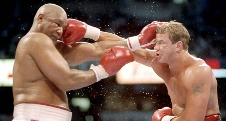 7) With money running low, George Foreman decided to re-enter the ring after 10 years of retirement.From 1987 to 1994, Foreman staged an impressive comeback - culminating with an improbable heavyweight title win over Michael Morrison in 1994.Foreman finished his career 76-5.