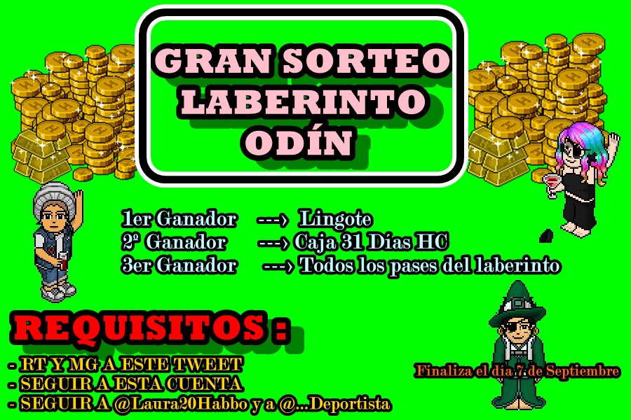 LaberintoOdin's tweet photo. NUEVO SORTEO DE NUESTRO HABBO LABERINTO ODÍN ABIERTO HACE UNOS POCOS DÍAS!! GRAN SORTEO DE INAUGURACIÓN 3 GANADORES GRANDES PREMIOS REQUISITOS E INFORMACIÓN EN LA FOTO .
VISITA NUESTRO LABERINTO EN HABBO CUANTOS MAS SEAMOS MAS SORTEOS Y MEJORES PREMIOS!! PARTICIPA! https://t.co/RxKvDVRJJo