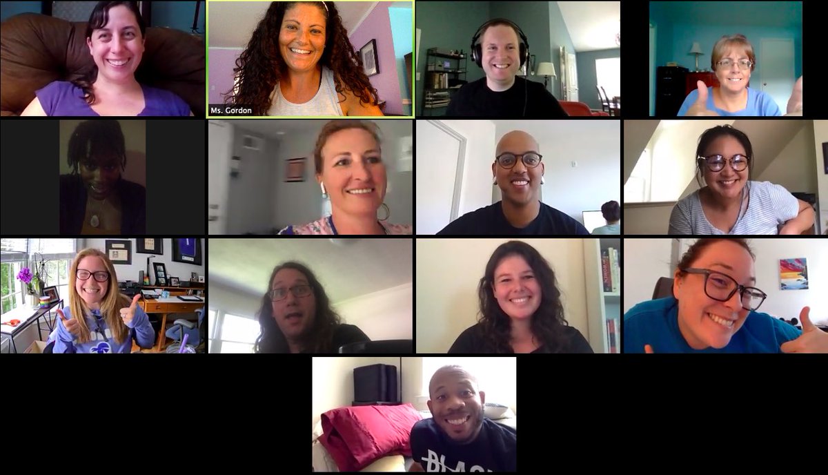 EasternMS_Prin's tweet photo. After a long week of preparations, Argyle Magnet staff organized their first virtual hangout. 

They promoted their own wellness, so they’ll be ready with the same energy for students on Monday!

#Firstdaycountdown #TheArgyleAdvantage @ArgylePrincipal  @JaeMCPS @ElizabethSanda7 https://t.co/TMxQruB3E0