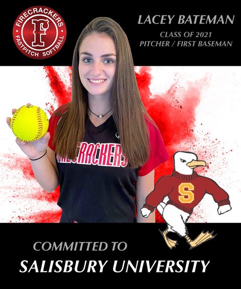 firecrackers_md's tweet photo. 🚨Commitment Alert🚨
Congrats to 2021 #FirecrackersMD Lacey Bateman on her commitment to continue her education and softball career as a Seagull at @SalisburyU!
Your @Firecrackersinc family is proud! #GoLacey #GoSeagulls @laceyyy22 @SalisburySB https://t.co/D5vnEikXSW