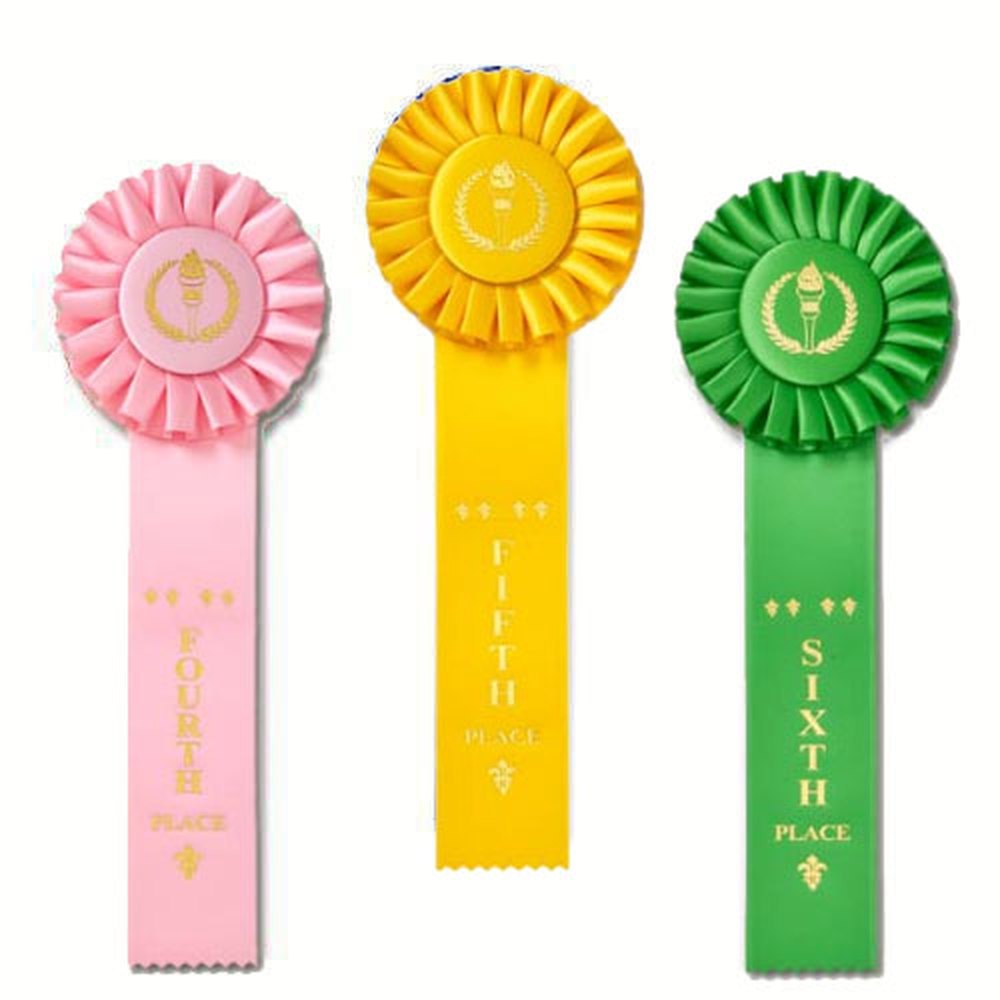 Top rosette features one row of tight pleats
promotionalproductsuniverse.com/one-streamer-r…
#RosetteAward #Awards  #ribbons