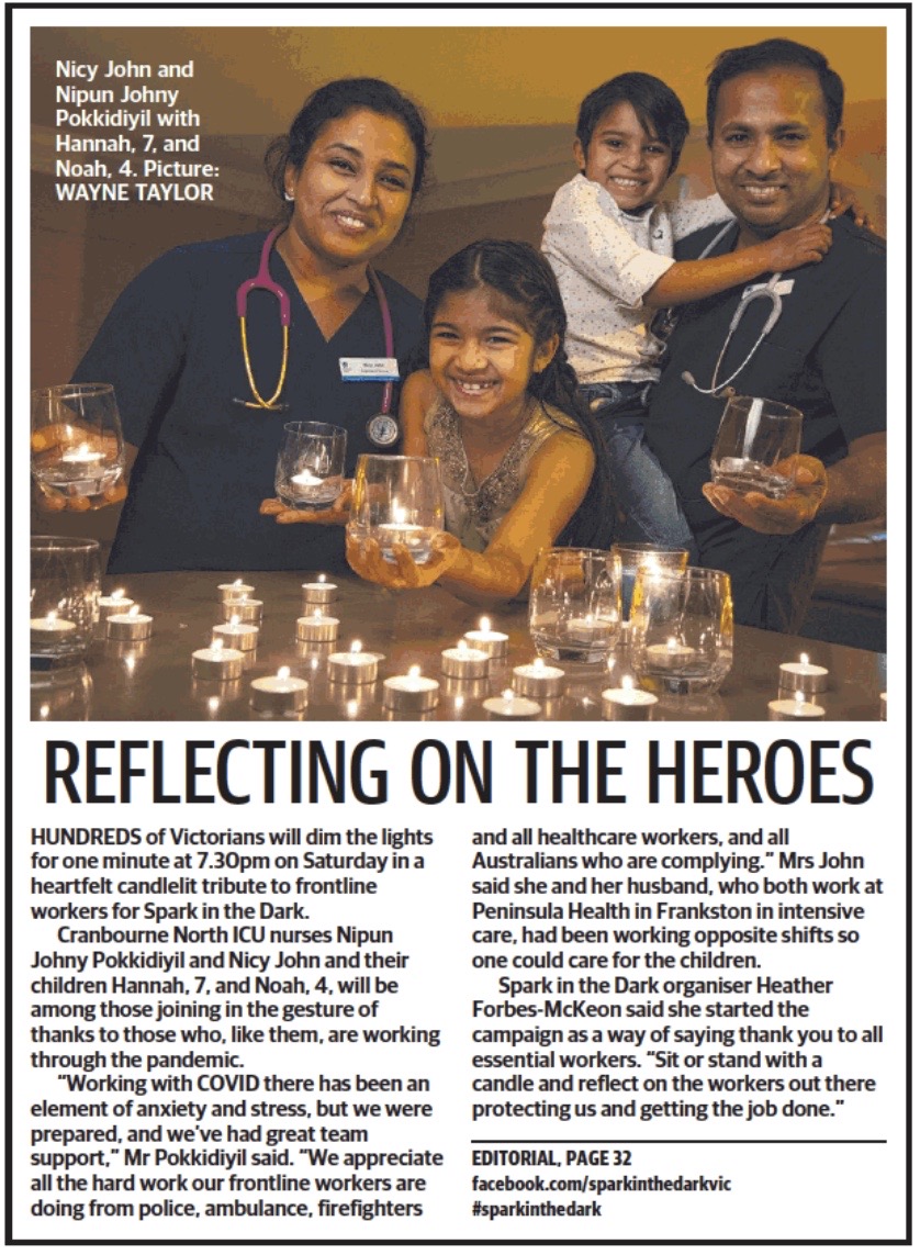 PeninsulaHealth's tweet photo. Today Frankston Hospital nurses Nipun and Nicy are featured in the Herald Sun.

The husband and wife nursing duo do a remarkable job every day, caring for some of our most critically ill patients in the Intensive Care Unit.

(1/3) https://t.co/7nnn1CtNHS