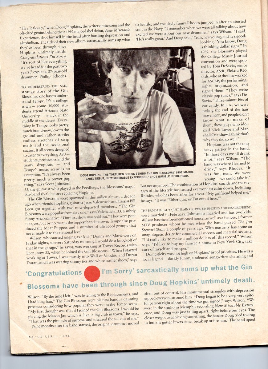 GBsArchives's tweet photo. Bonus Flashback Friday... GBs feature article in US Magazine (now US Weekly) April '96.

#fbf #flashbackfriday #ginblossoms #usmagazine #90s #robinwilson #billleen #philliprhodes #scottjohnson #jessevalenzuela #doughopkins #terrydoyle https://t.co/nmzz9NyWcp