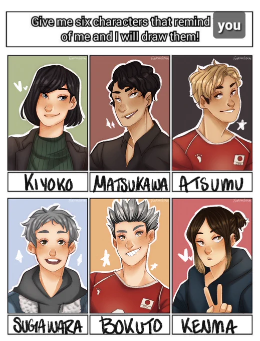 Hehe finally done! I'm very happy with them all for one

#Haikyuu 