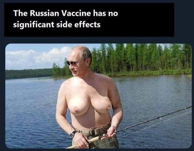 WarnockWarrior's tweet photo. Hey CHEETO FACE, have you seen what the Russian COVID-19 Vaccine did to your buddy. You don't have to worry since your breasts are already engorged. #IMPOTUS #THEANTICHRIST #AdderallSnorter #DependsFailure #TrumpLiesPeopleDie https://t.co/tEHX1SQla0