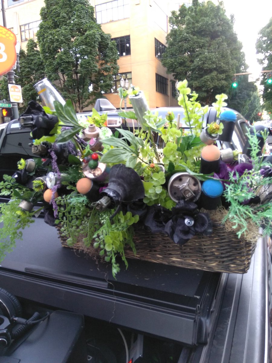 Protesters on the outside have prepared a bouquet made of spent crowd control munitions to deliver to  @tedwheeler when he arrives