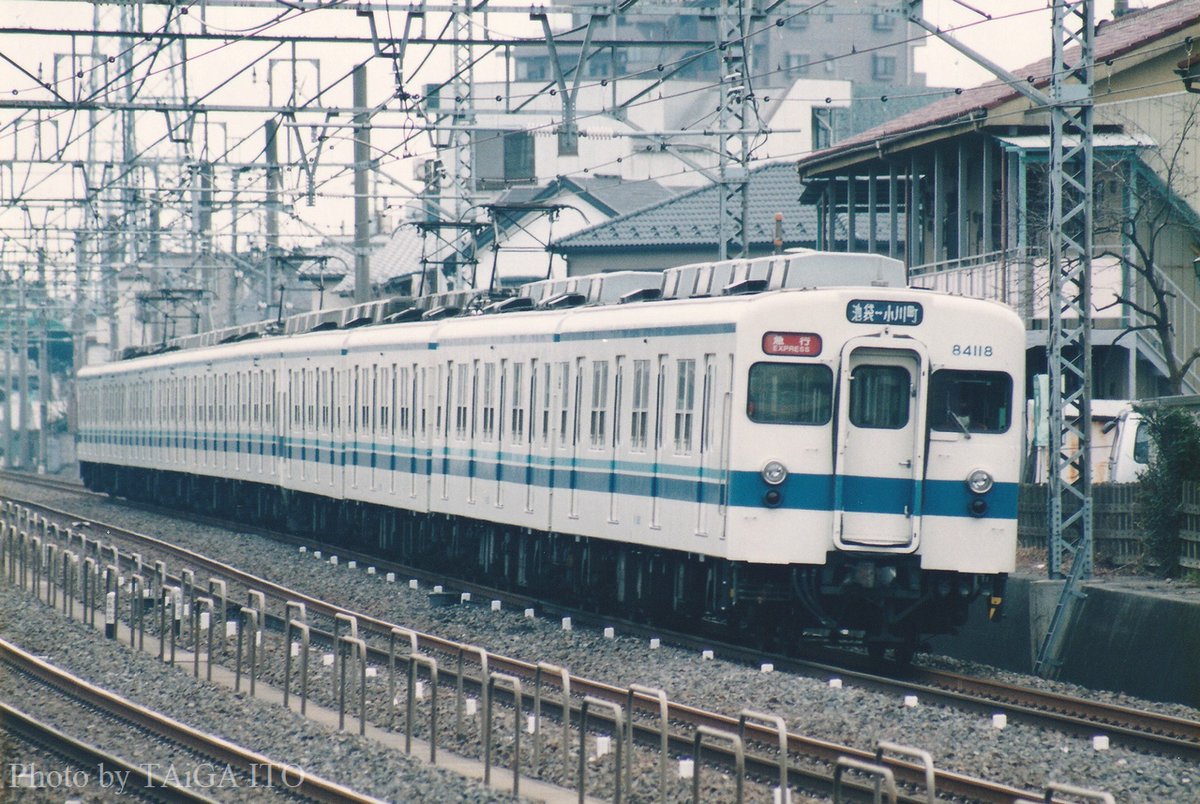 懐かしの鉄道写真 東武8000系・原型・矢印幕の急行小川町行き この顔の