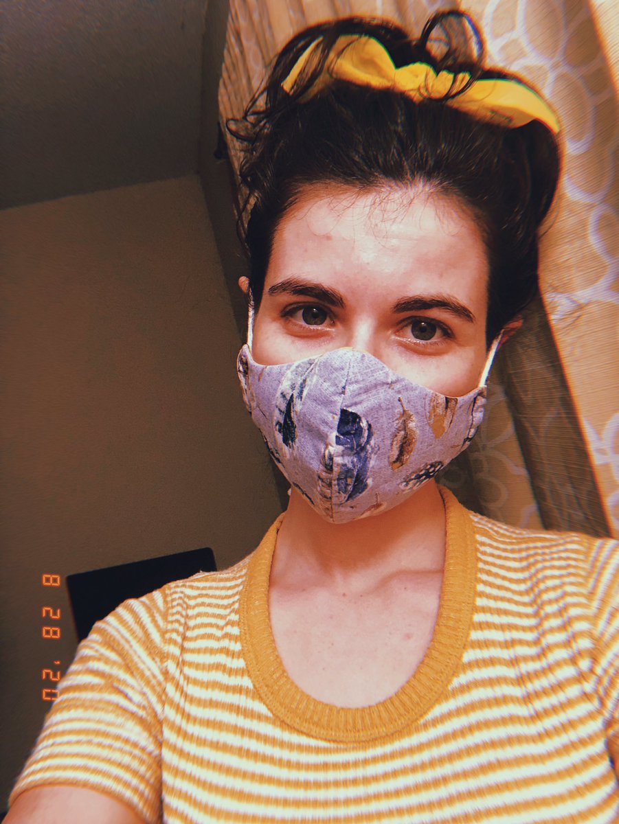 so! much! yellow! the inside of this mask is yellow as well. made by the same girl as yesterday’s mask. (I’ll find out her info — if ya’ll want some cute & comfy masks)