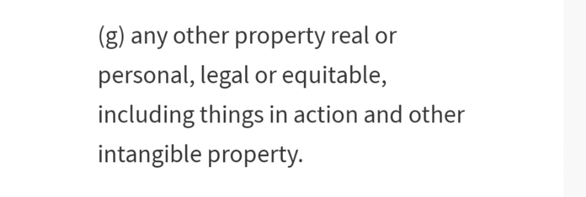 property generally is very broadly-defined, and is in fact not exhaustively defined; the s 1 definition gives some examples of what can be defined as property but also includes this: