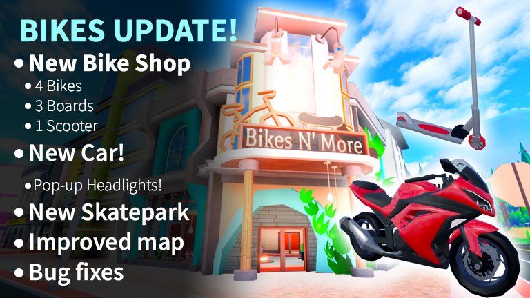 Robloxian High School On Twitter You Could Say We Released A Bike Update It S Here Bikes Boards Scooters Get Them At The New Bike Shop New Car The Pop Up Flip - roblox codes for cars in robloxian high school