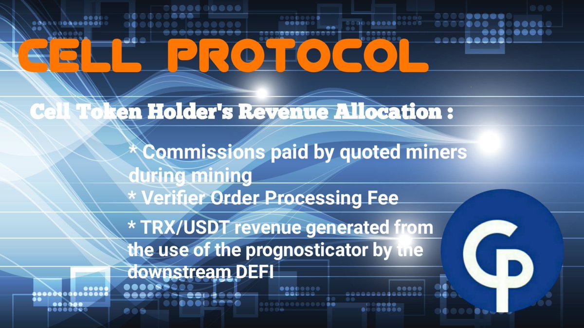 CellProtocol's tweet photo. #Cell Token Holder's Revenue Allocation Mechanism
#CellProtocol https://t.co/lFdlrM89cf