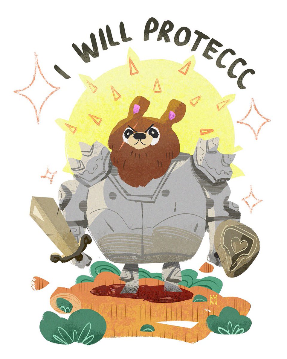 drawmonsterdraw's tweet photo. I will Proteccc!⠀
⠀
Dedicated to all you gamers out there who play tanky characters to take one (or all) for the team 👊👊👊⠀

#Illustration #digitalart #tanky #videogames #proteccc #color #practice https://t.co/O0NCIVkCaF