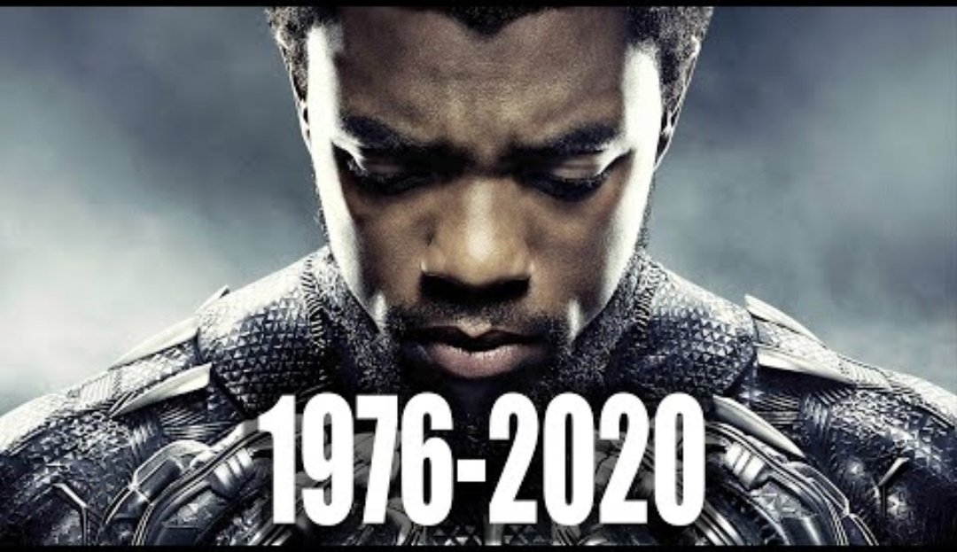TheThunderpod's tweet photo. Chadwick Boseman, star of “Black Panther,” died on Friday after a four year battle with colon cancer. Our heartfelt prayers and condolences with his friends and family. #chadwickboseman #BlackPanther #BREAKING #MarvelsAvengers #marvel #RestInPeace #thunderpod https://t.co/NW9dUg0wzN