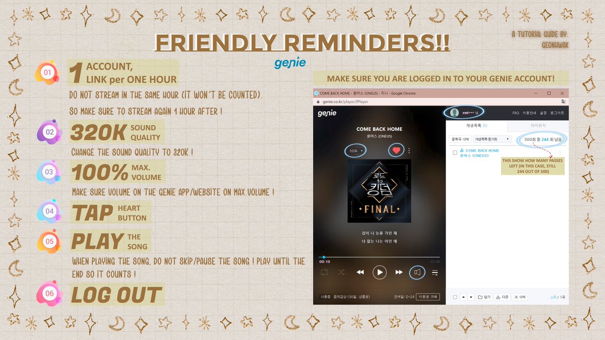 hyvnjaebear's tweet photo. TO MOONS!! 🌙❤️ NEW link from me for #TO_BE_OR_NOT_TO_BE Genie Streaming!!

Link: https://t.co/sG6EqXLKdk (100)

you can reply below and tag #원어스 #ONEUS 
@official_ONEUS too! We can do this! 🤗

⚠️⚠️ Make sure to READ THE REMINDER first!! ⚠️⚠️ https://t.co/A38Mtqm9MO
