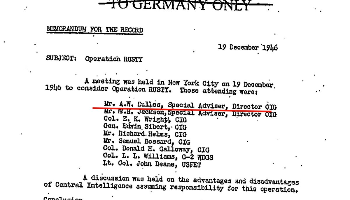 In 1946, Allen Dulles attended a planning meeting about The Group, and of course, he knew.