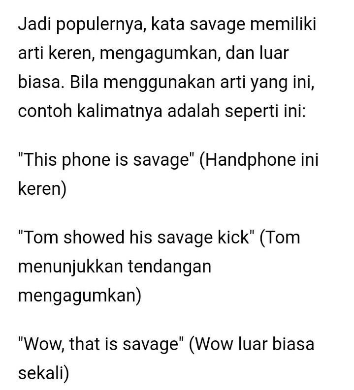 Arti Savage Adalah – Sekali