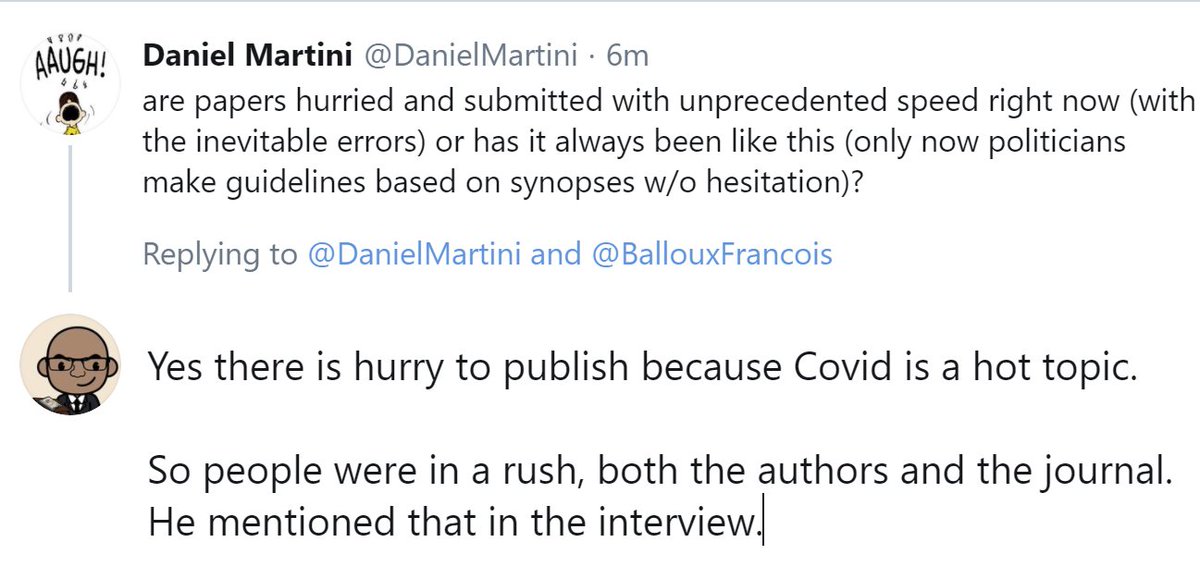 Francois thinks it is unwise to say the message hasn't changed, when the press etc has misinterpreted the message. People may think the paper "still" supports shutting of sports, when in fact it never did.However I hope in a few days Eike will OK me to show the video.