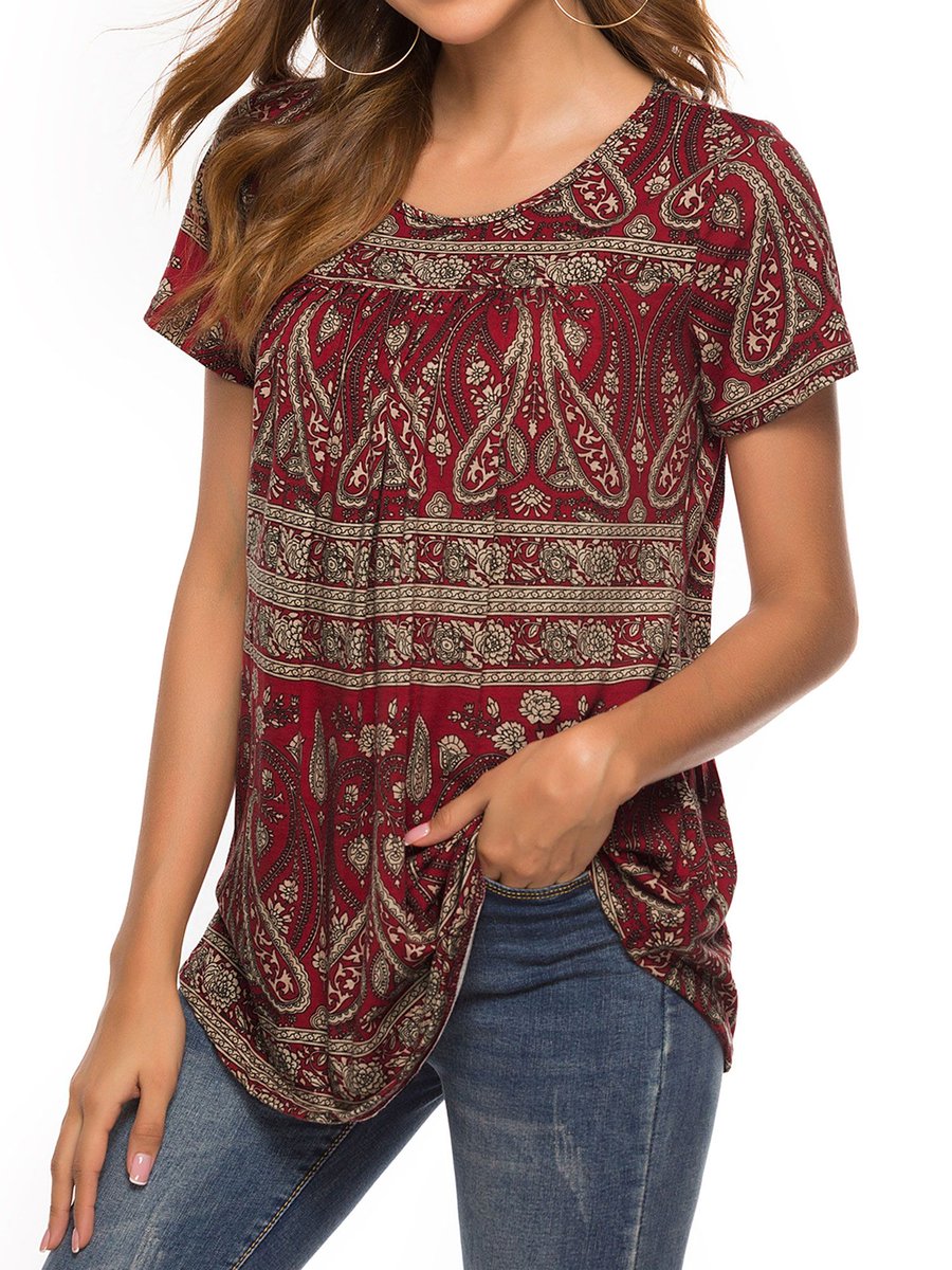 AlGhafStore's tweet image. Nlife Women's Floral Print Short Sleeve Asymmetric Top | Al Ghaf Marketplace alghaf.com/product/nlife-…