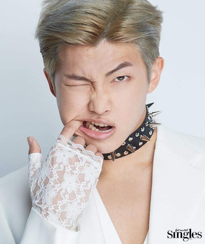 The most iconic style on this photoshoot is Namjoon’s style. The fishnet. The lacy gloves. The chocker. Everything’s is about details, and those details are absolutely purely wonderful.