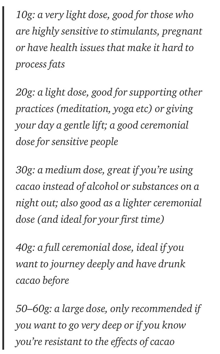 How much is a ceremonial dose? It really depends on who you ask!! But the guide below does a great job explaining different doses. I’d recommend starting with 20-30g for your first time