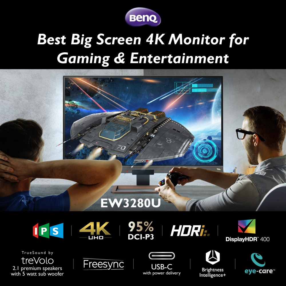 BenQIndia's tweet photo. 【Enjoy Your Own Space】
Best Big screen 4k HDRi Monitor for Gaming & Entertainment :
BenQ EW3280U
#BenQ #QualityTimeAtHome #GamingMonitor #HDRi #treVolo #BIplus #BrightnessIntelligence #Eyecare #BenQew3280u #EW3280U https://t.co/suWoMA3ZwY