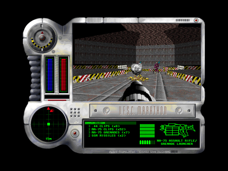 Marathon is a first-person shooter from 1994, contemporary with Doom. And it looks like it.
