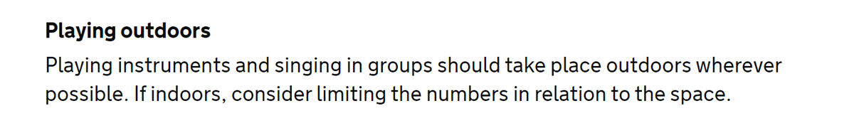 They haven't thought this one through either. A child might be fine with a 20-minute lesson out of doors in January, but the teacher is doing 20-minute lessons all day long. Also, temperature affects the pitch of brass and woodwind instruments. And metal can get very cold....