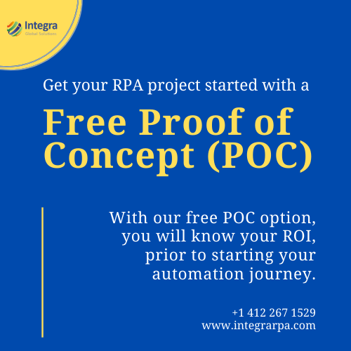 integra_tweet's tweet photo. See the benefits of #Automation by building a free POC & know your ROI, prior to starting your automation journey.
Book free consultation - https://t.co/DYRqBvoWxv
#IntegraRPA #Thoughtonomy #blueprism #UiPath #Accounting #productivity #entrepreneur #IntelligentAutomation #RPA https://t.co/qt5fu1ghXQ