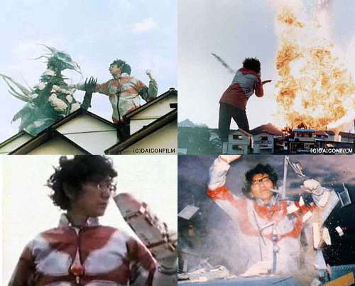 one of these projects he did at that time was an ultraman parody. Him and other students formed what was called Daicon Films  he is a huge ultraman fan.