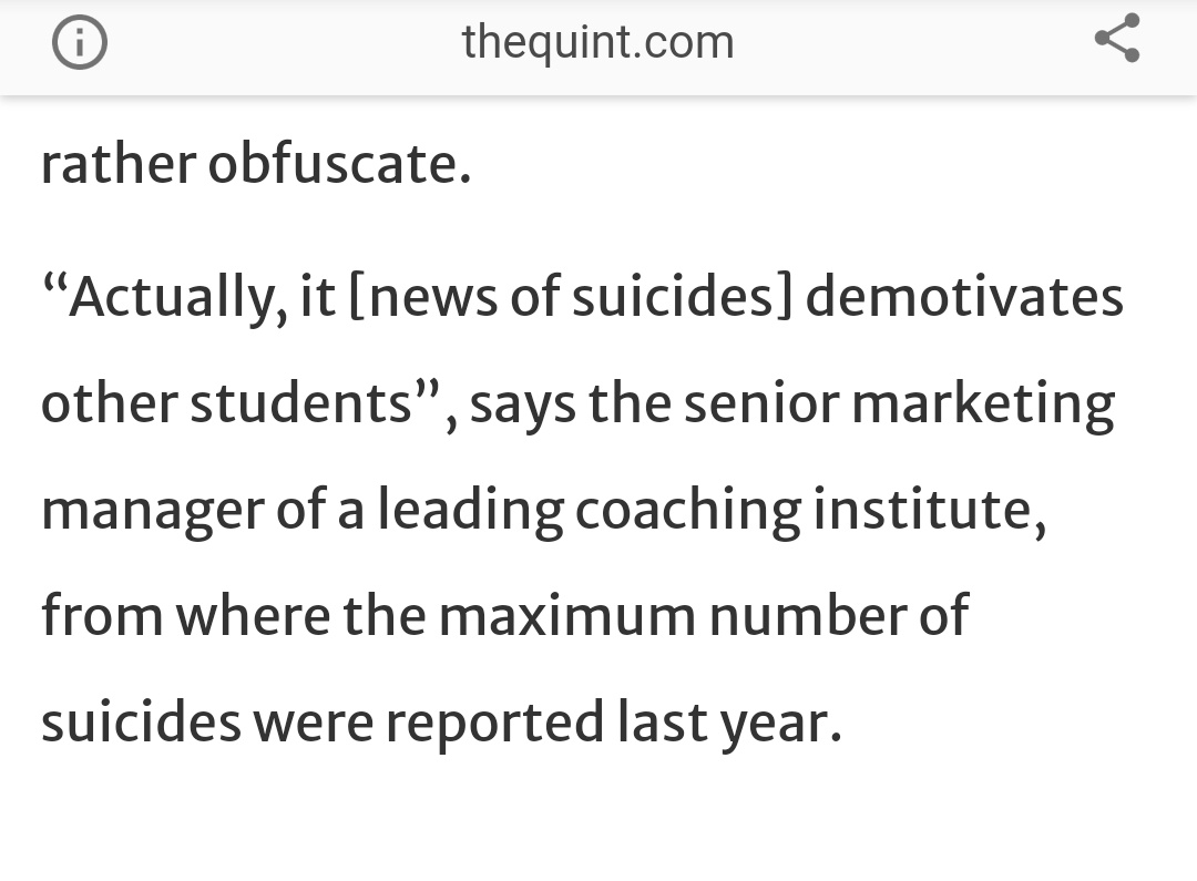 And we had a CHANCE. We had a chance to legitimately make a difference in the conversation surrounding mental health. We had a CHANCE to say "hey maybe the kids who die in Kota don't deserve to be called outliers" 10