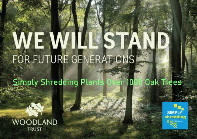 Delighted to announce Simply Shredding have planted over 1000 native oak trees through The Woodland Trust