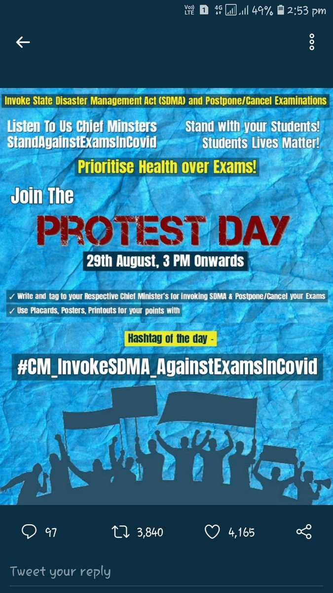 Shubham25218680's tweet photo. #PostponeJEEAndNEET https://t.co/GCjLupiTzu
