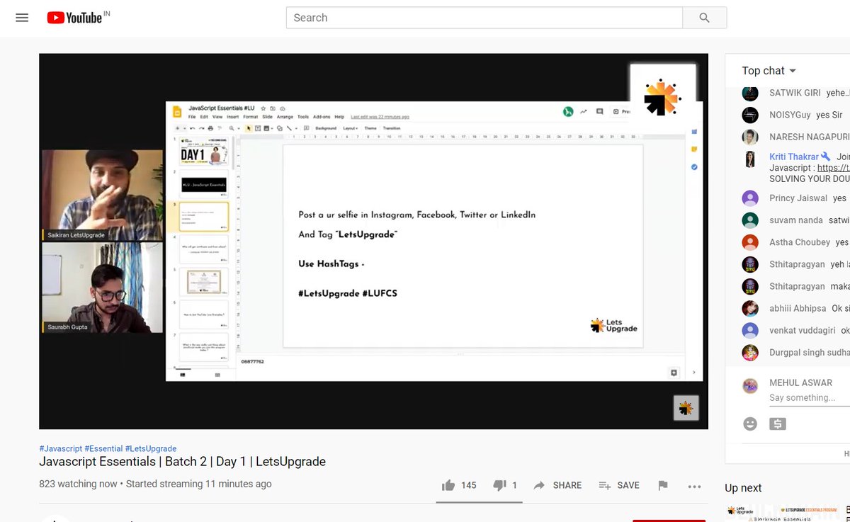 mehulaswar06's tweet image. Very Excited for learning with @LetsUpgrade_in 
#javascriptessentials