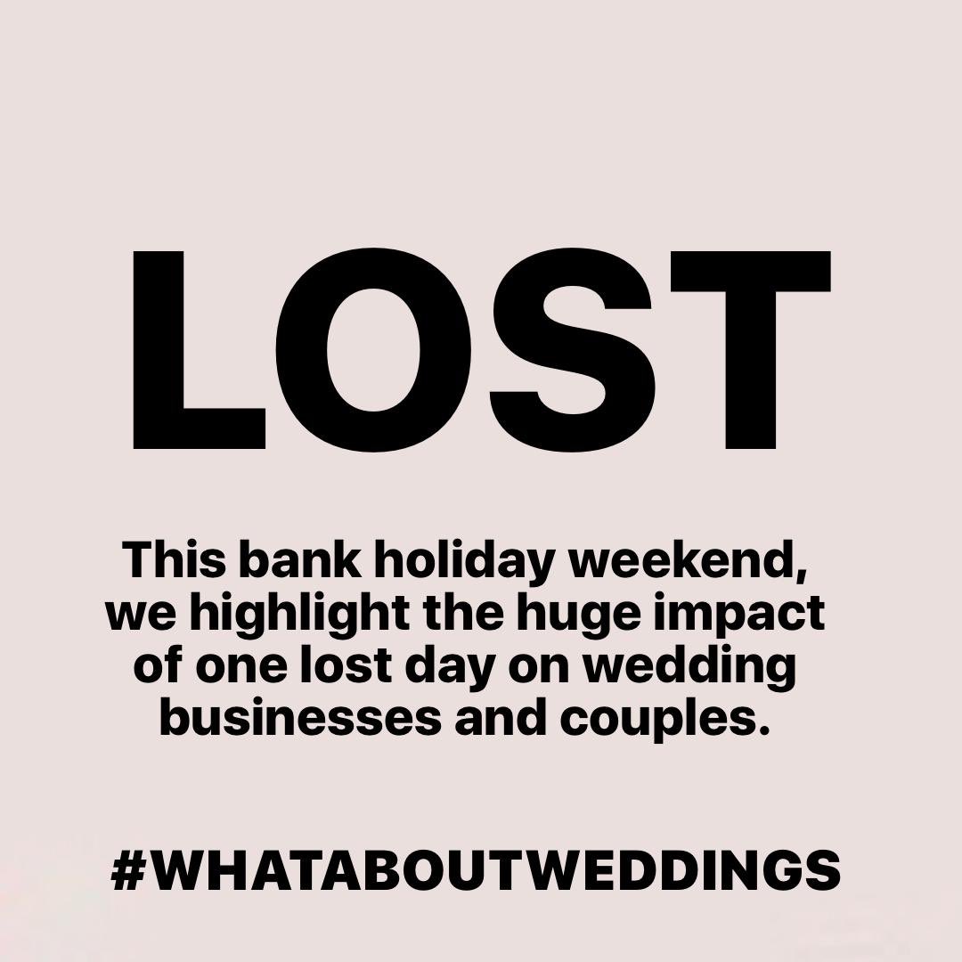 #WhatAboutWeddings Today is usually the busiest wedding day in the calendar but sadly 113,560 people will not go to work - us included. The total direct spend on wedding annually is £14.7bn, that’s £14.7bn not going into the economy. The wedding sector effectively being shut down