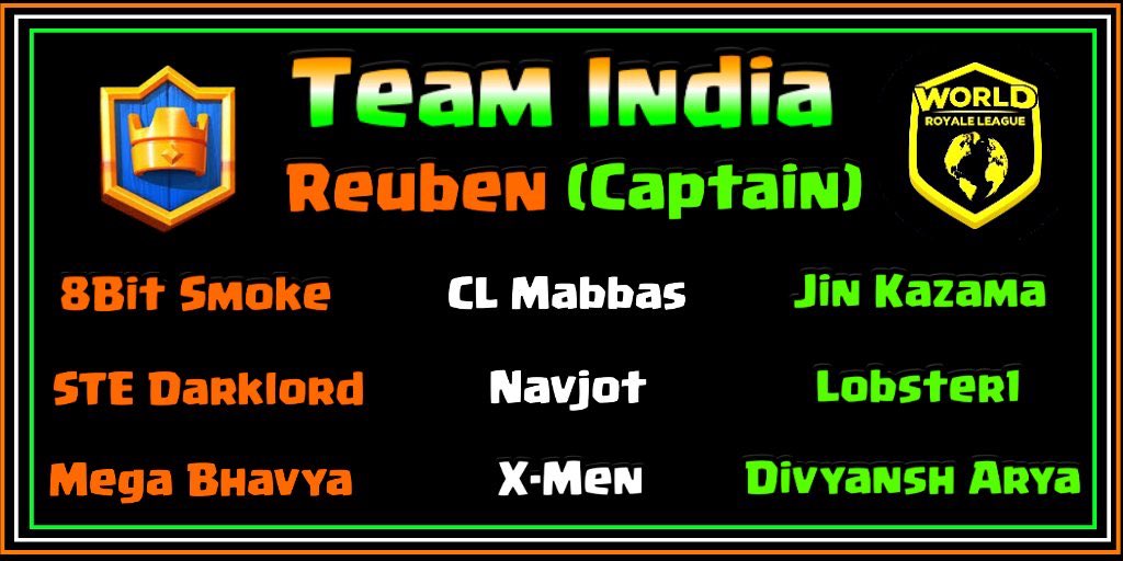 i present to you, wrl team india roster for s6

s/o to <a href="/Demonsking_CR/">Demonsking</a> for the graphics ❤️