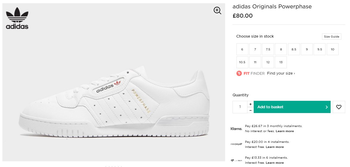 The Sole Restocks on Twitter: "An all-white adidas Powerphase dropped exclusively at Sports Link &gt; https://t.co/dz5ClPZwjt https://t.co/D5TiembCRB" / Twitter
