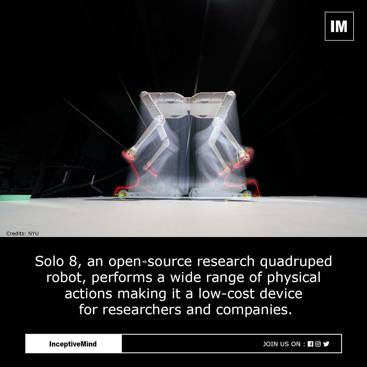 Inceptive_Mind's tweet image. Low-cost, open-source robot provides access to robotics for everyone.
#robot #robotics #quadrupedrobot #solo  #solo8 #inceptivemind