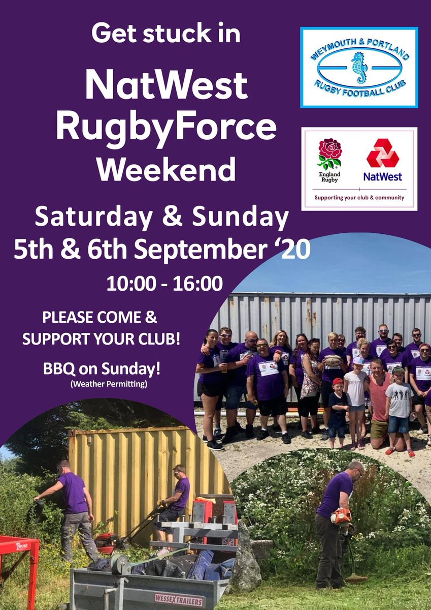 **NATWEST CLEAN UP WEEKEND - NEXT WEEKEND!**

It's just a week to go before the club's clean up weekend &amp; the club needs YOUR help!

#wprfc #natwestcleanupweekend #supportyourclub